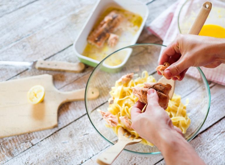 Salmon and Spinach Pasta Bake for Race Week
